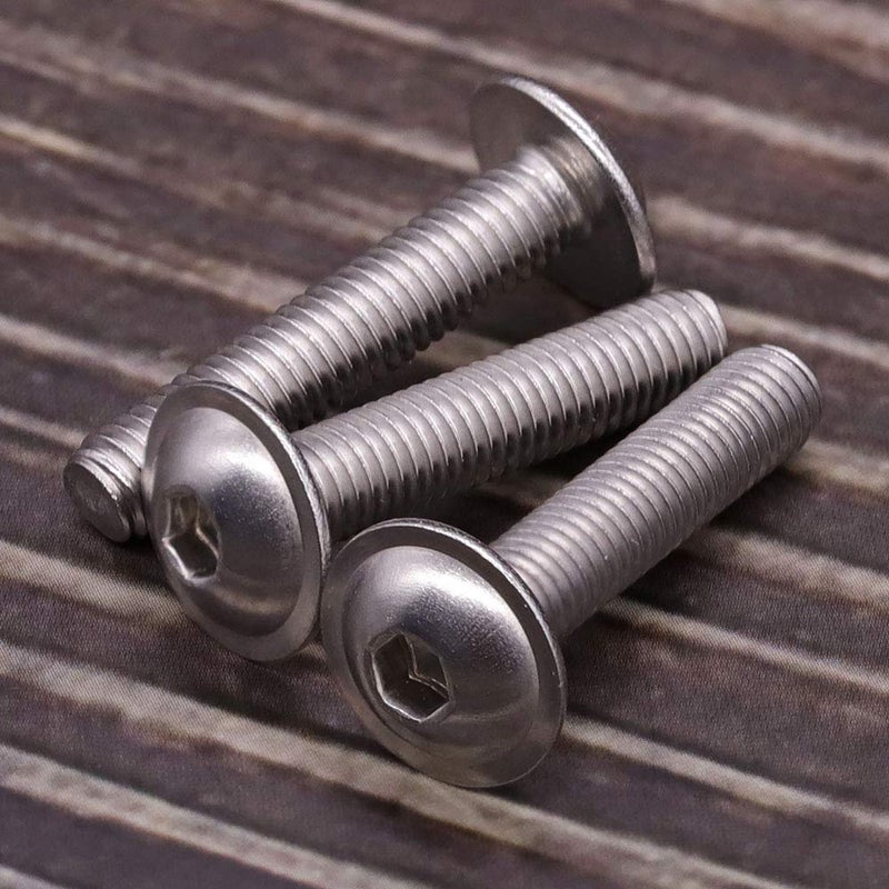 EASTLO M5-0.8 x 16mm Flanged Washer Button Head Socket Cap Screws, 304 Stainless Steel 18-8, Allen Hex Drive, Full Thread Coarse Thread UNC, 50 PCS - Image 2